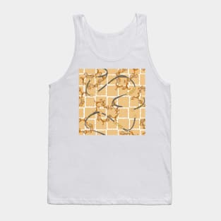 Gold paisley with grey belts Tank Top